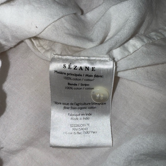 Sezane Like New White Tizio Lace Detail Blouse - Picture 9 of 12